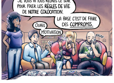 Trouve-toi un vrai travail Sebi Comis Sebi Comics Thomas Cyrix Comic Webcomic français Bande dessiné BD Colocation Travail d'équipe Règles de vie*